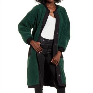 J.O.A Teddy Faux Fur Long Bomber Coat